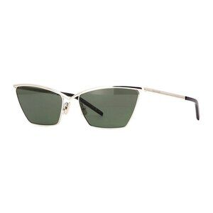 NEW SL637 002 SAINT LAURENT SUNGLASSES WOMEN CAT EYE SILVER EYEWEAR